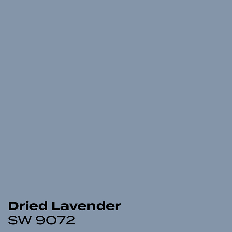 PMV - Blog - Top 10 Grays - Requisite Gray Coordinating 3 Color swatch for Dried Lavender