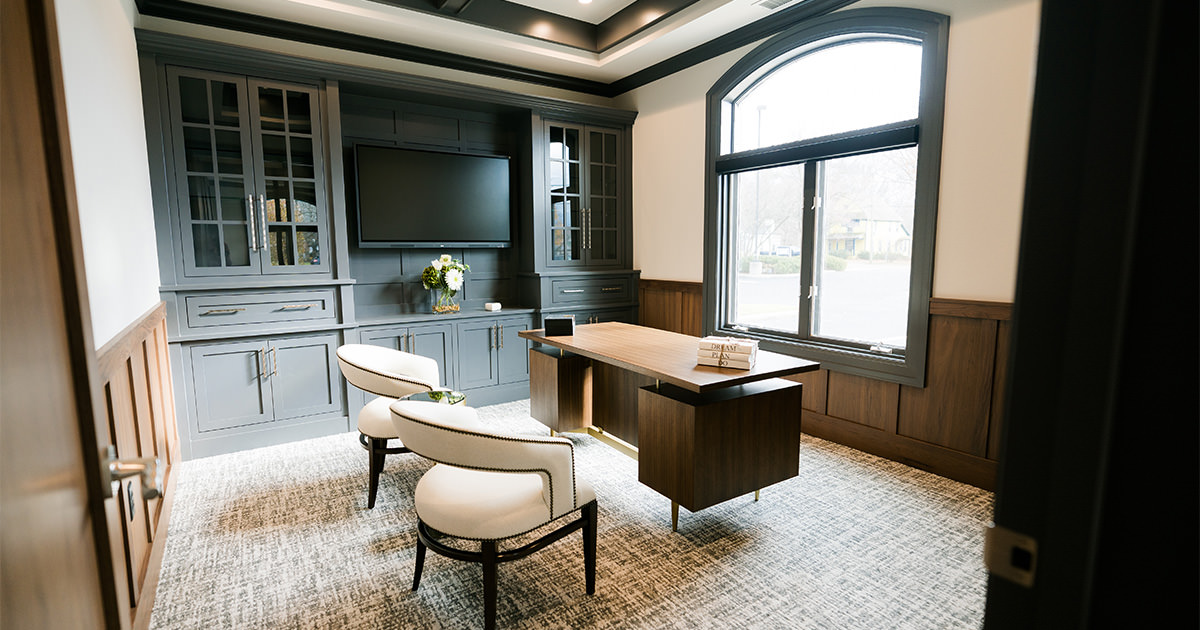 High-end interior painting with detailed window trim and architectural finishes by PMV Painting