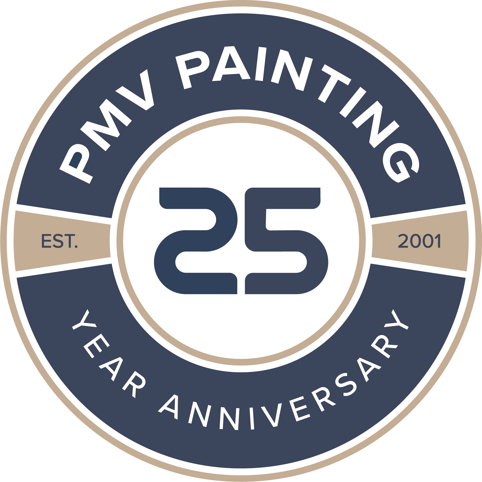 25th Anniversary Circle Tan & Navy - RGB@2x