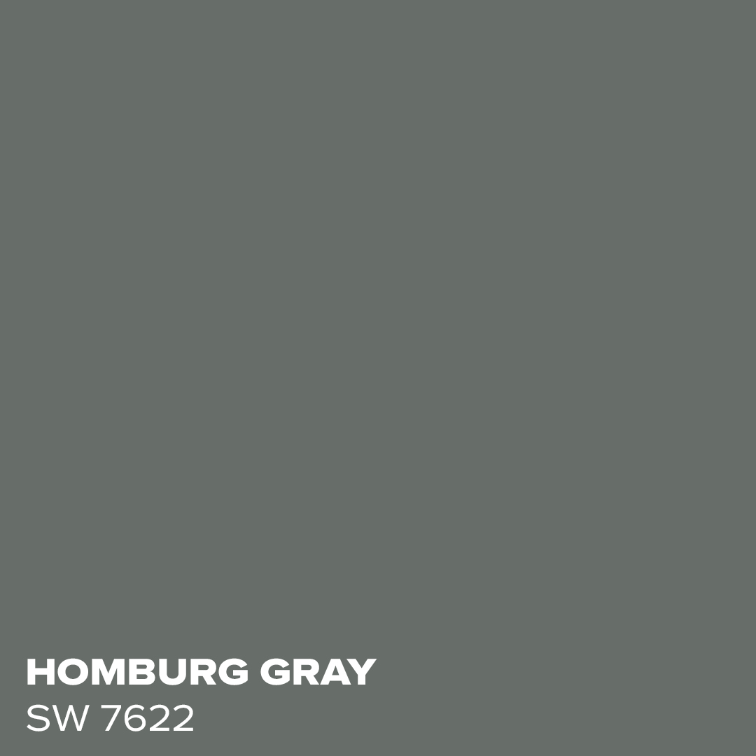 Homburg Gray SW 7622 - Coordinating Color for Mindful Gray by Sherwin Williams