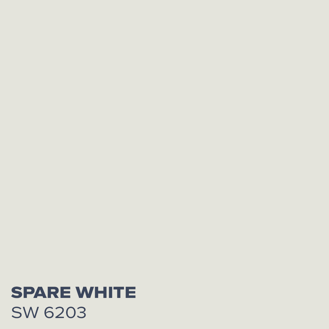 Spare White SW 6203 - Coordinating Color for Pewter Green by Sherwin Williams