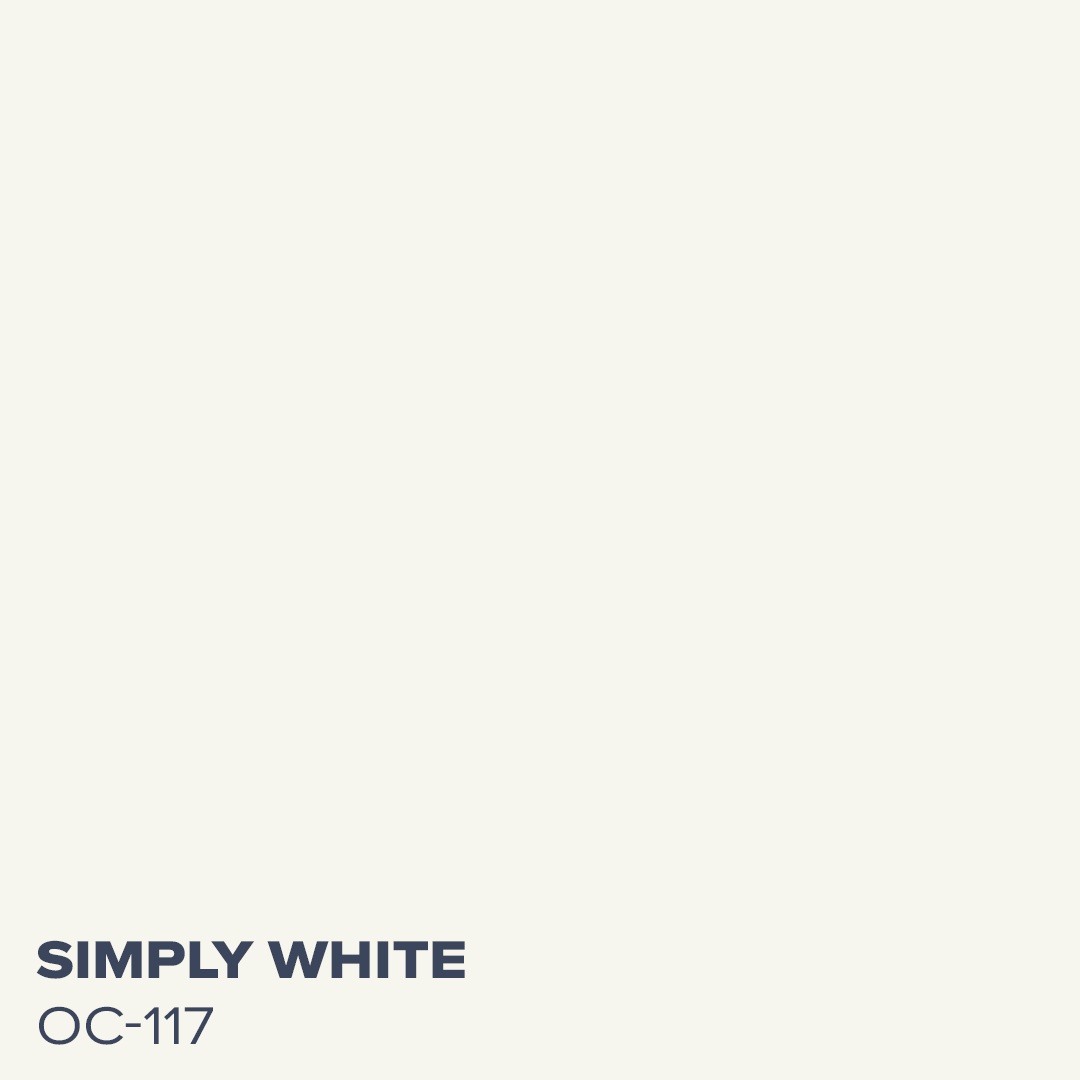 Simply White OC-117 - Coordinating Color for Van Courtland Blue by Benjamin Moore