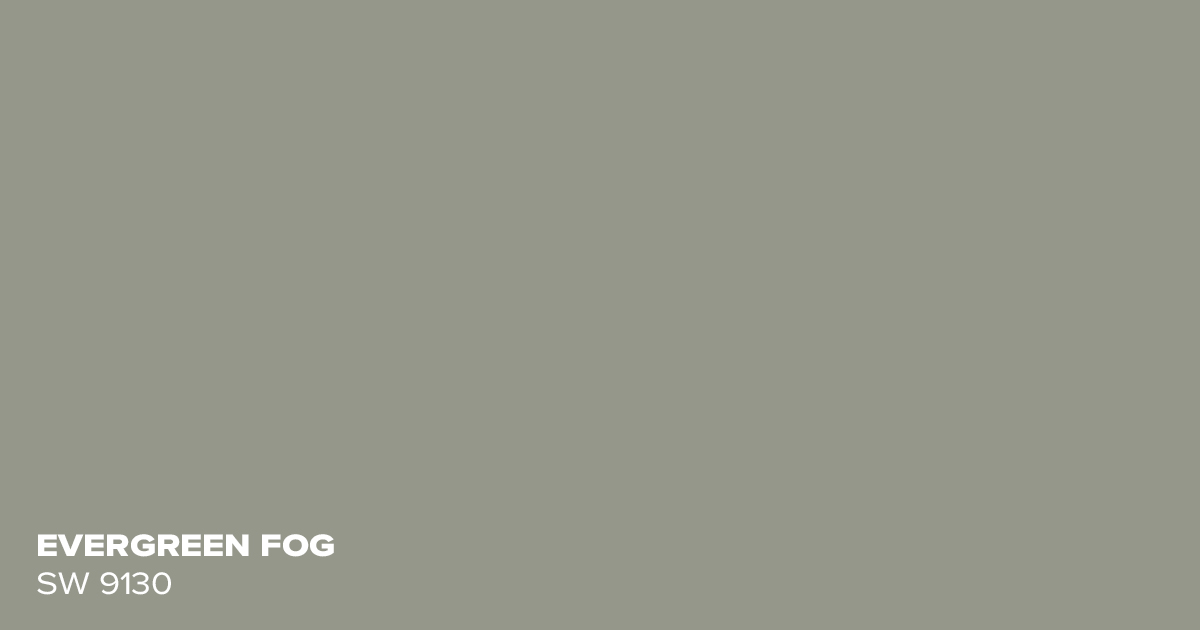 Swatch of SW 9130 Evergreen Fog by Sherwin Williams