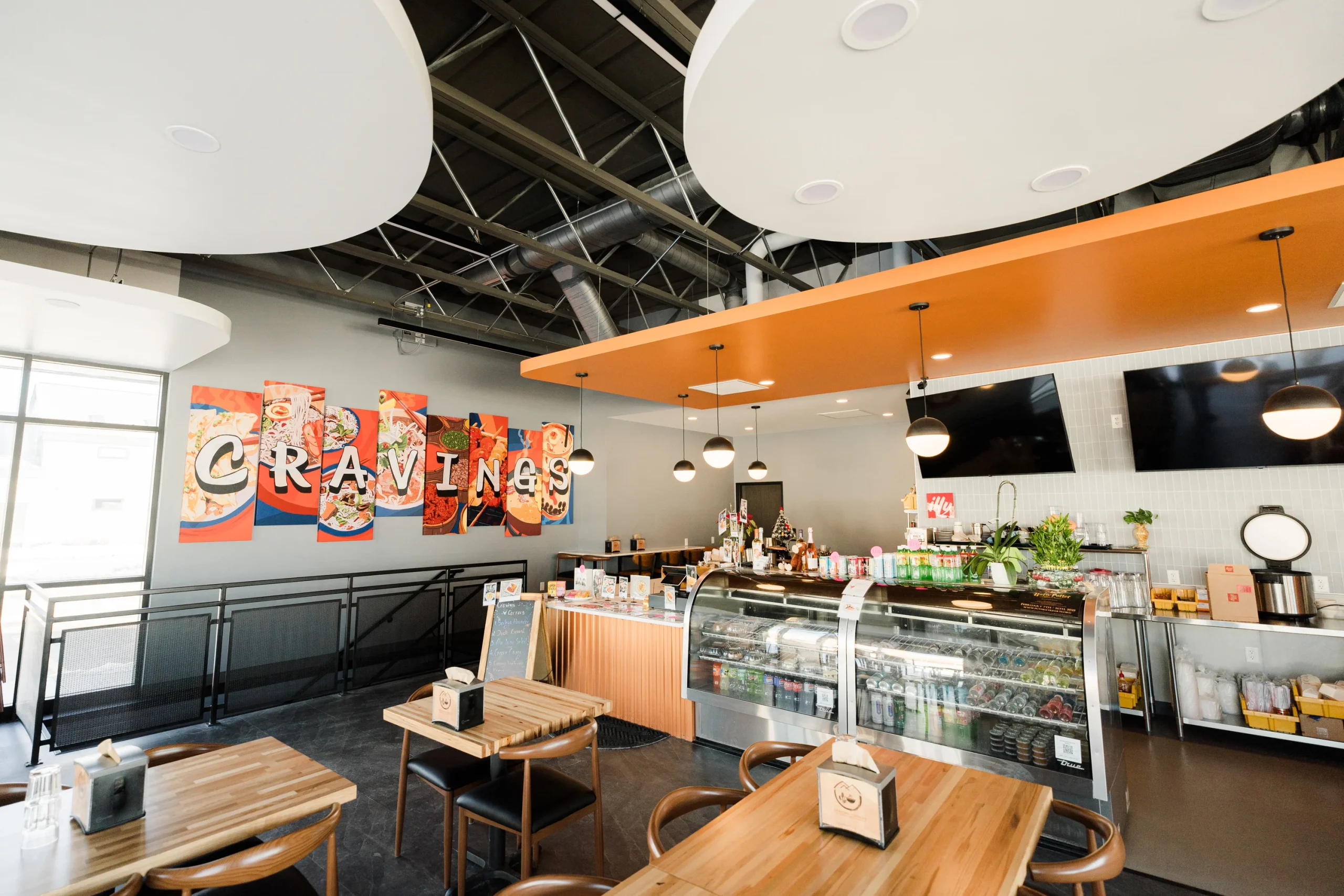 Commercial interior painting project completed by PMV Painting at Cravings Deli in Texas Corners near Kalamazoo, Michigan.