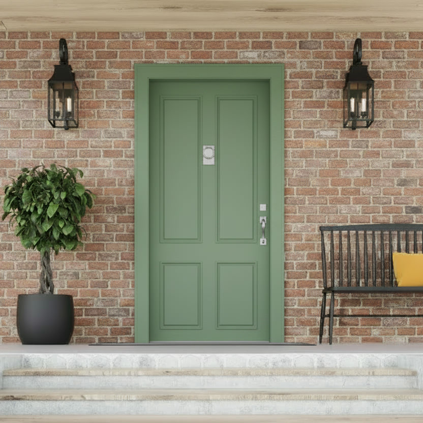 PMV Painting - Blog - Front Door Colors - Brick House Sage Door
