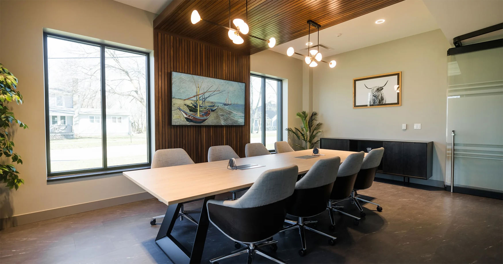 Professionally painted conference room in Kalamazoo, Michigan